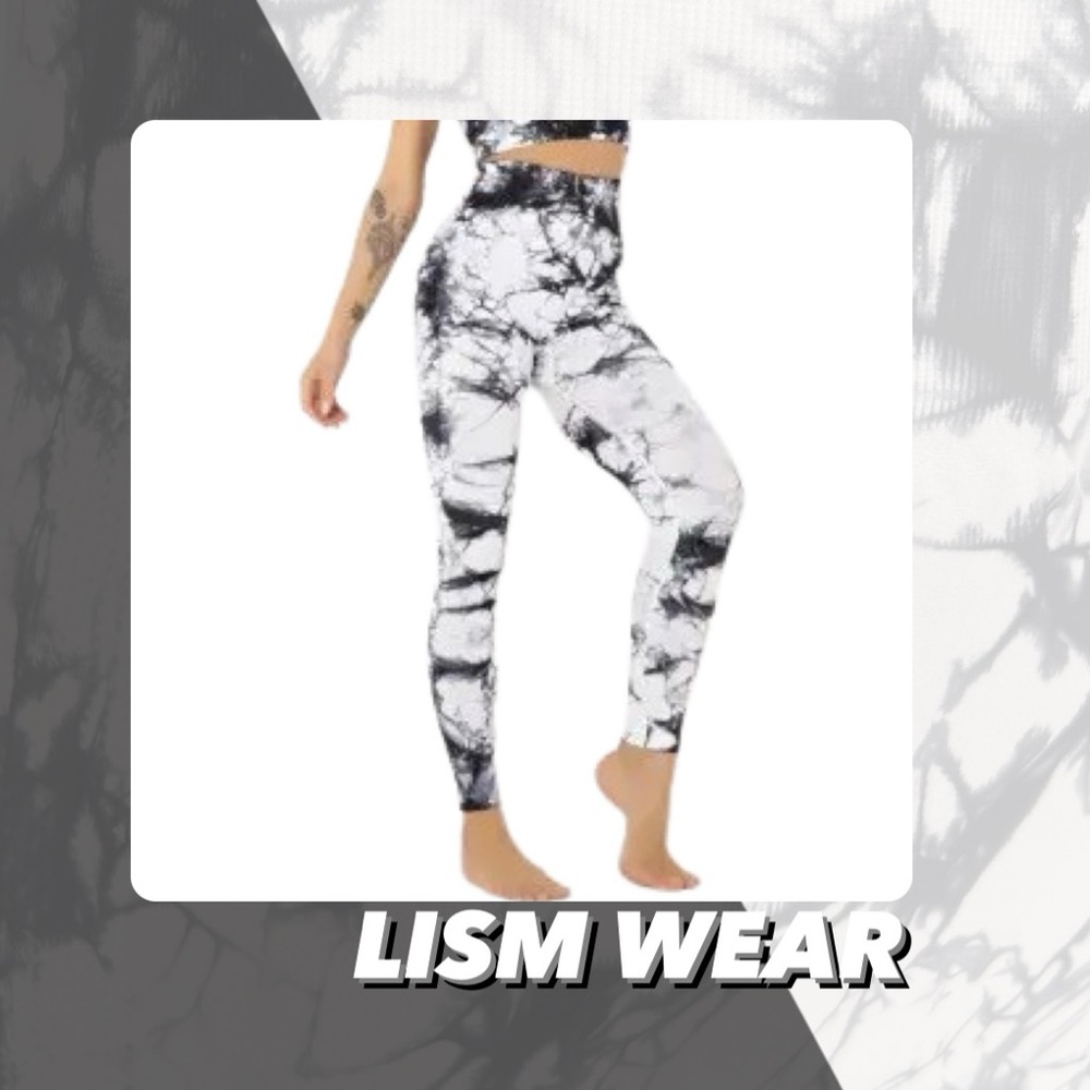 EUC Lism Wear Black Tie Dye High Waist Leggings